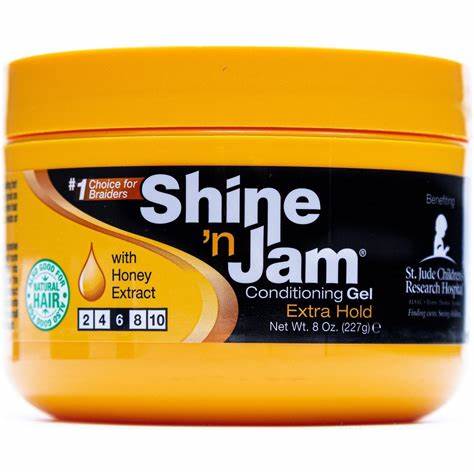 Shine 'n Jam Honey Strong Braid Wax ，Great for braided curly hair，edge control ，Non-whitening 1 bottle 227g
