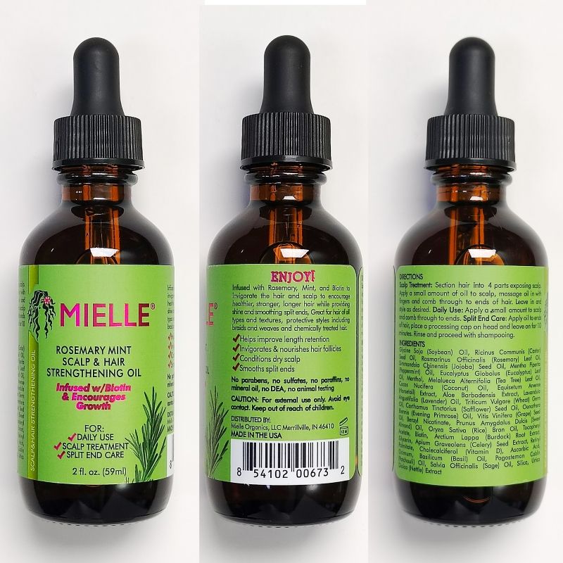 Mielle Pure & Natural Rosemary Mint Hair Oil - Promotes Hair Growth, Reduces Breakage, For Curly, Oily & Frizzy Hair1 bottle 59 ml