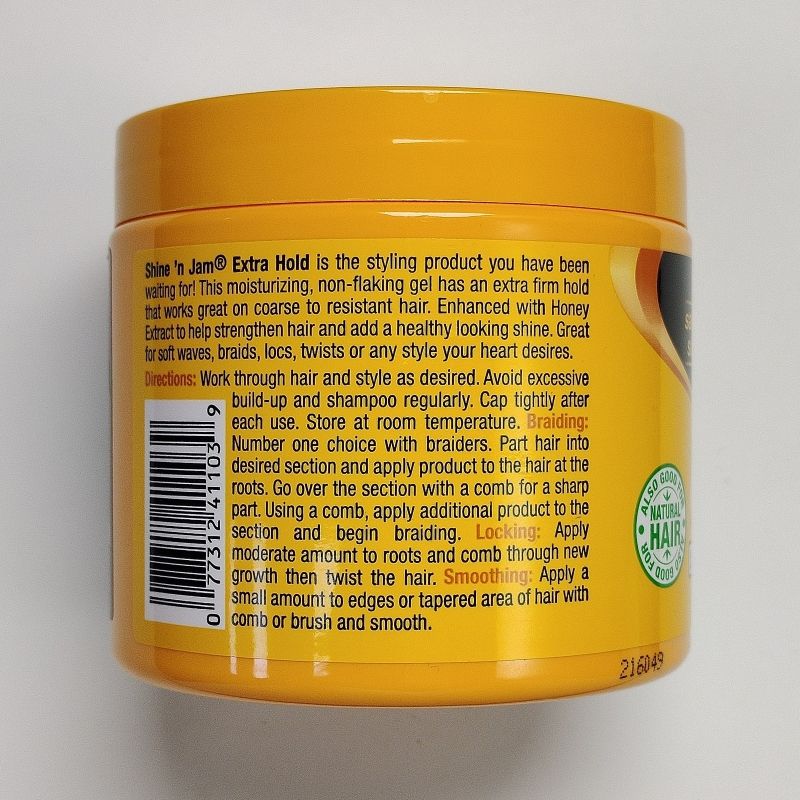 Shine 'n Jam  Hair wax，Braid hair wax，edge control ，no white flaking ，Suitable for braided curly hair1 bottle 454g