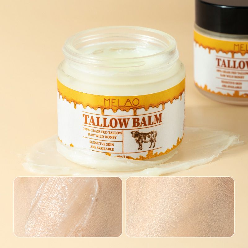 MELAO Tallow Balm - 1 bottle 60g  Made with 100% Grass Fed Tallow & Raw Wild Honey - Gentle Solution for Sensitive Skin