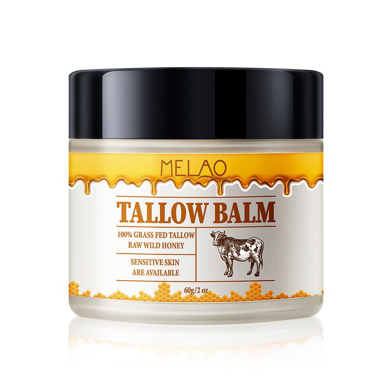 MELAO Tallow Balm - 1 bottle 60g  Made with 100% Grass Fed Tallow & Raw Wild Honey - Gentle Solution for Sensitive Skin