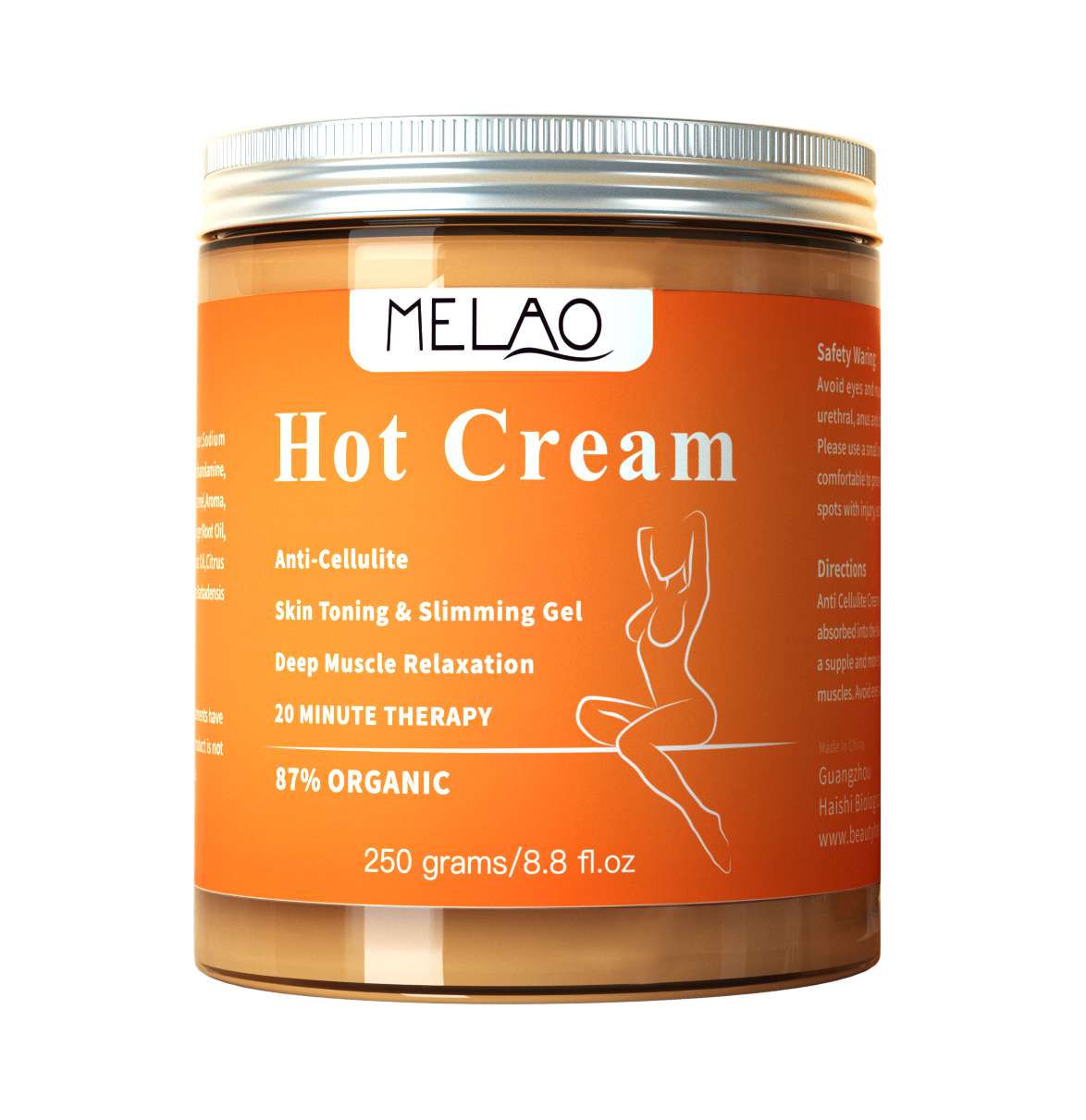 Bodybuilding and slimming cream, firming skin, fat burning, calorie burning cream, speeding up fat consumption, 1 bottle 250g