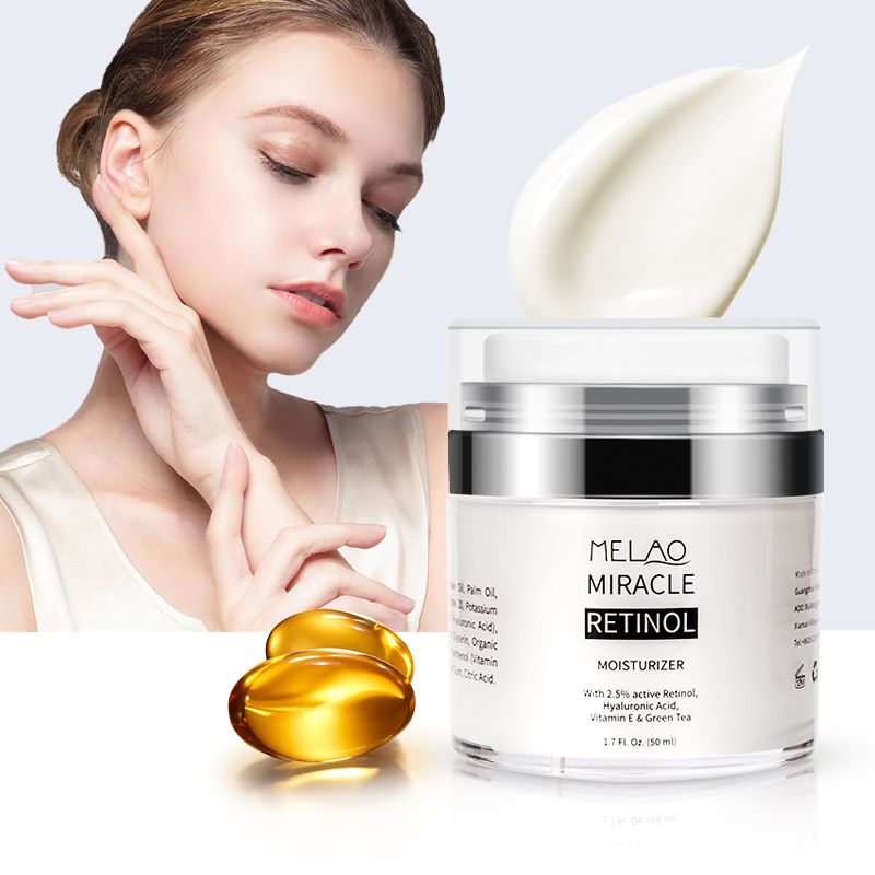 MELAO MIRACLE Retinol Face Cream - Anti-Aging Moisturizer with Hyaluronic Acid, Vitamin E & Green Tea, 50ml  - For All Skin Types, Reduces Wrinkles & Hydrates
