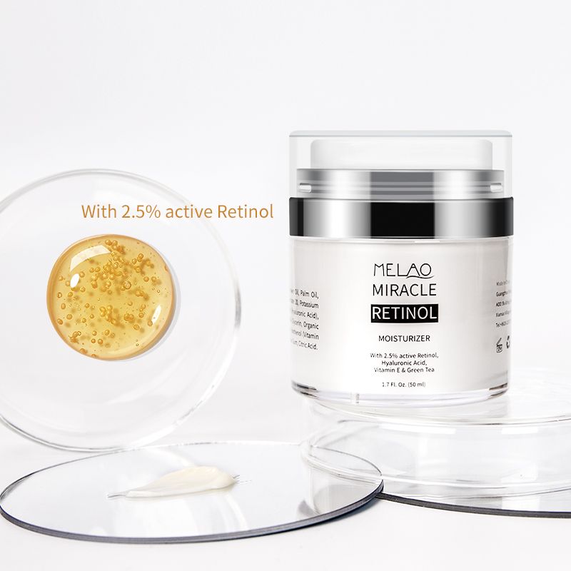 MELAO MIRACLE Retinol Face Cream - Anti-Aging Moisturizer with Hyaluronic Acid, Vitamin E & Green Tea, 50ml  - For All Skin Types, Reduces Wrinkles & Hydrates