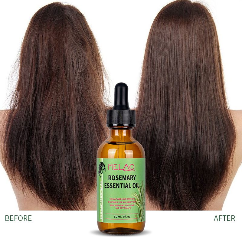 MELAO Rosemary Hair Oil - 60ml Scalp and hair care oil, nourishes dry scalp, promotes hair growth, repairs split ends, suitable for all hair types