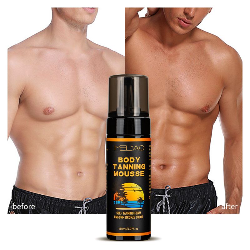Vegan Natural 1 Hour Sunless Tanner Foam Tan Bronzing Self-Tanning Mousse Dark  1 bottle 150ml