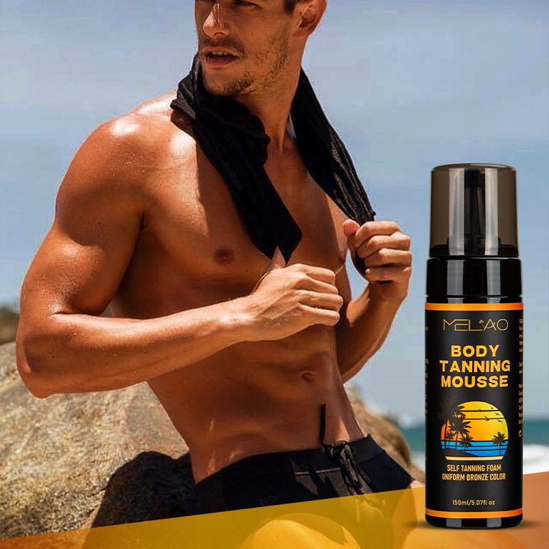 Vegan Natural 1 Hour Sunless Tanner Foam Tan Bronzing Self-Tanning Mousse Dark  1 bottle 150ml