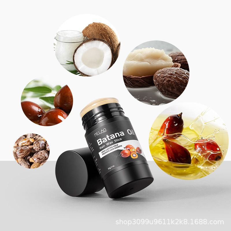 Natural batana oil hair wax stick messy hair styling cream nourishes the scalp and cares for the hair  30g per bottle