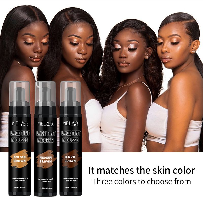 Custom Logo Tint Foam Lace Mouse Spray Lace Tint Foam Tint Melting Mousse Hair Wigs ConcealerMouse Lace Tint Foam Lace Tint Mousse for Wigs Melt Dark Brown   1 bottle 100ml