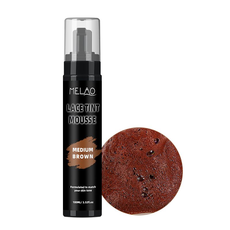 Custom Logo Tint Foam Lace Mouse Spray Lace Tint Foam Tint Melting Mousse Hair Wigs ConcealerMouse Lace Tint Foam Lace Tint Mousse for Wigs Melt Dark Brown   1 bottle 100ml