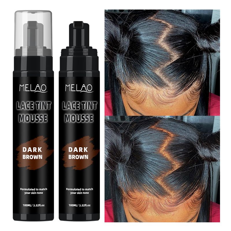 Custom Logo Tint Foam Lace Mouse Spray Lace Tint Foam Tint Melting Mousse Hair Wigs ConcealerMouse Lace Tint Foam Lace Tint Mousse for Wigs Melt Dark Brown   1 bottle 100ml