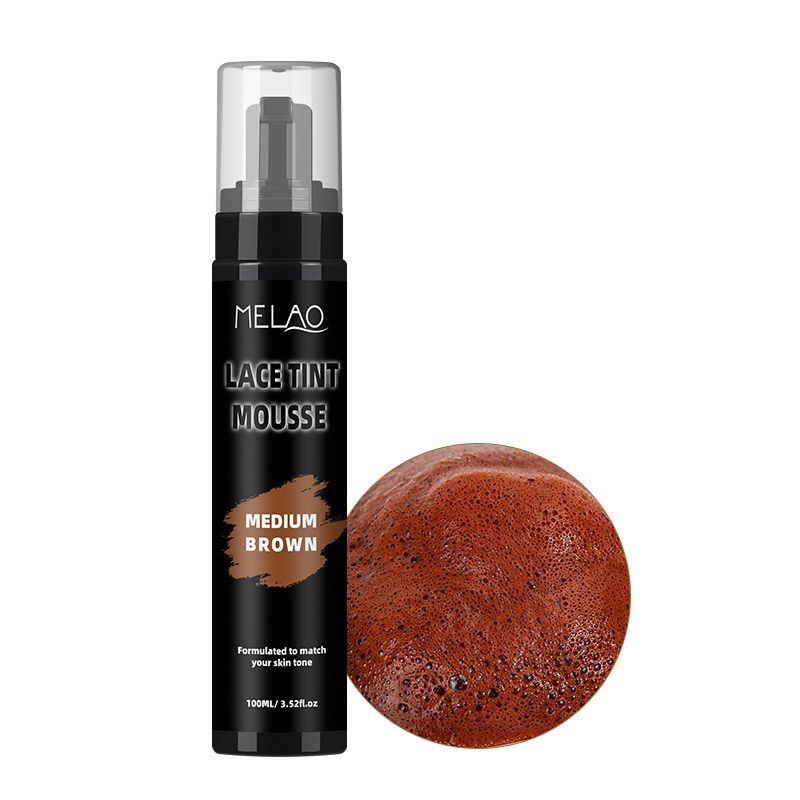 Custom Logo Tint Foam Lace Mouse Spray Lace Tint Foam Tint Melting Mousse Hair Wigs ConcealerMouse Lace Tint Foam Lace Tint Mousse for Wigs Melt Dark Brown   1 bottle 100ml