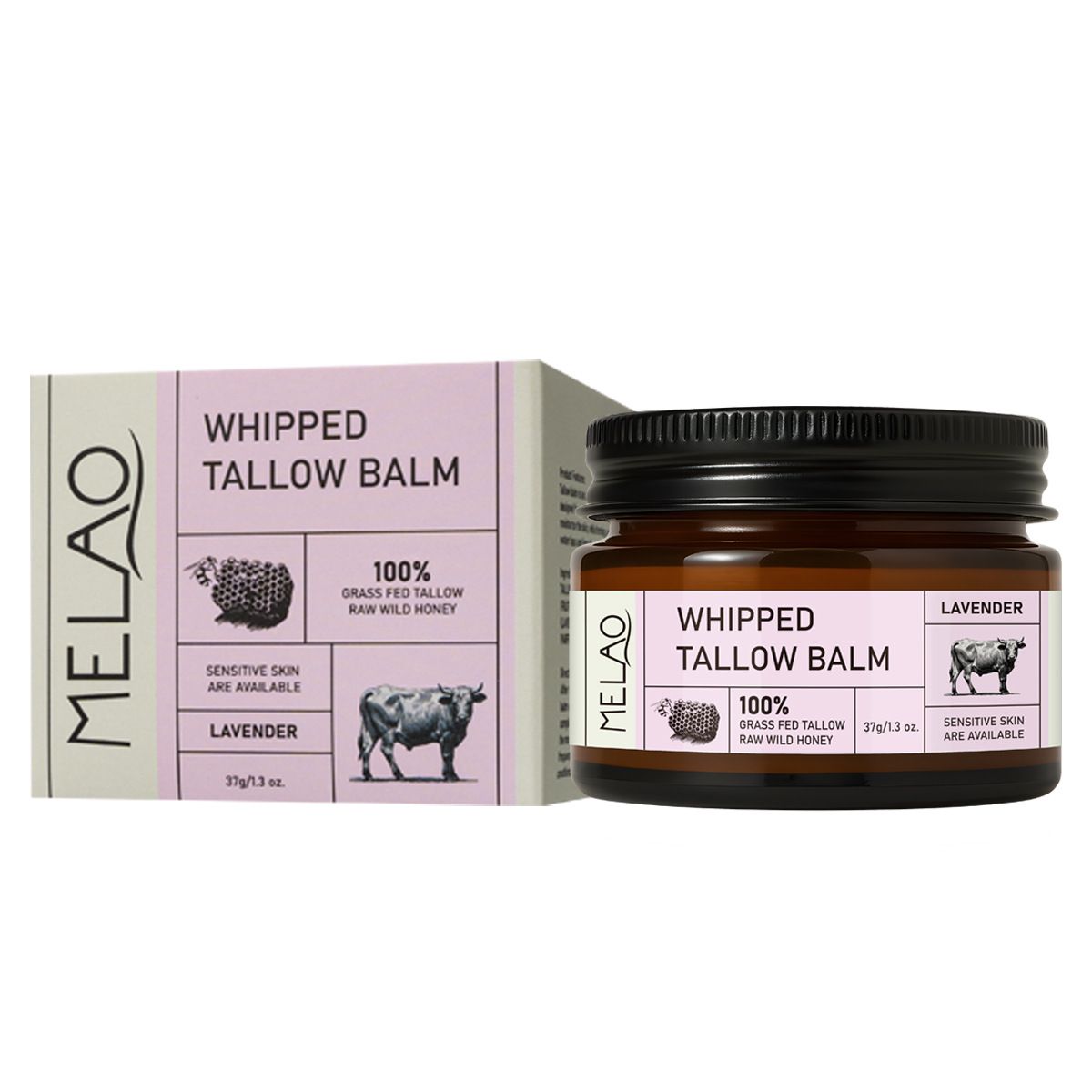 MELAO Facial Treatment Natural Tallow Cream, repairs and soothes sensitive skin, safe to use  1 bottle 37g