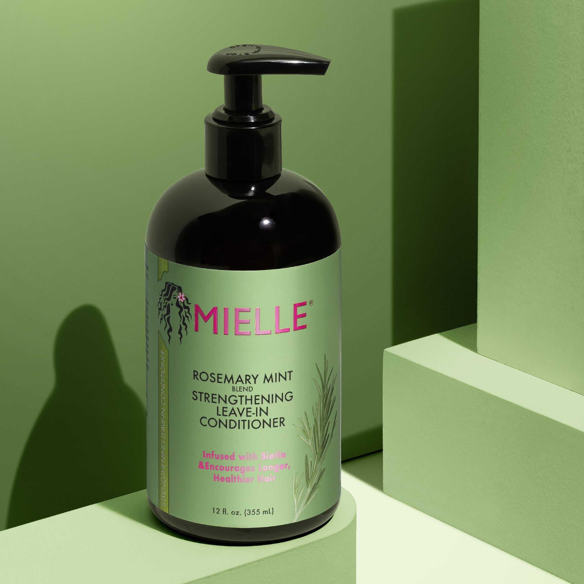 Mielle Organics Rosemary Mint Strengthening Leave-In Conditioner, Boosts Hair Strength, Smoothing Conditioner, For Dry and Frizzy Hair, Promotes Hair Growth  1 bottle 355ml