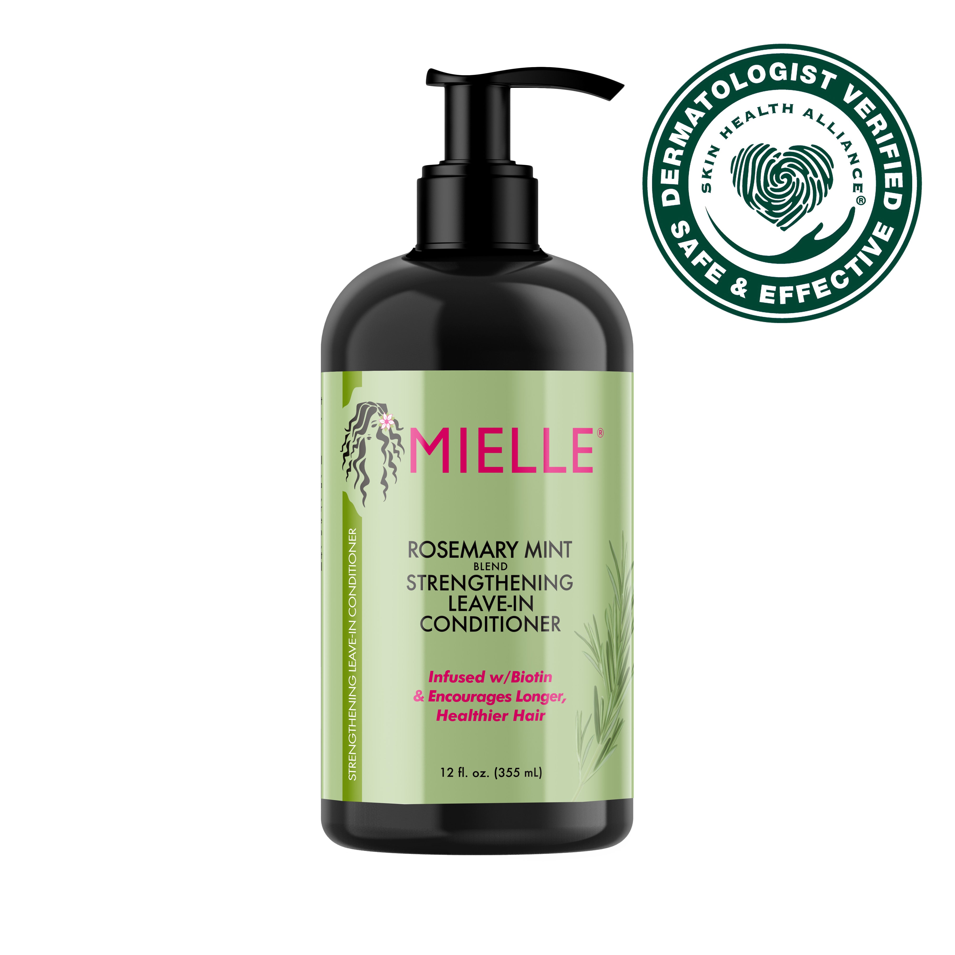 Mielle Organics Rosemary Mint Strengthening Leave-In Conditioner, Boosts Hair Strength, Smoothing Conditioner, For Dry and Frizzy Hair, Promotes Hair Growth  1 bottle 355ml