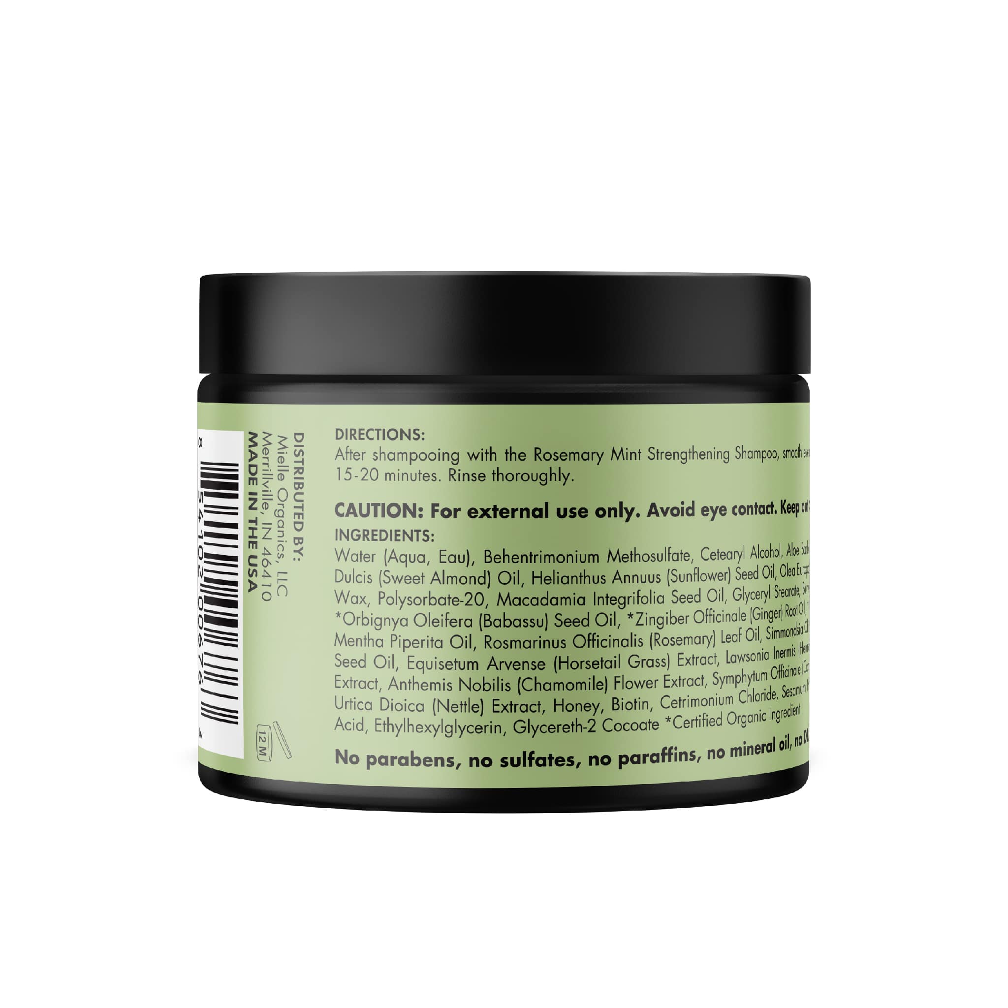 Mielle Organics Rosemary Mint Strengthening Hair Mask, Essential Oils and Biotin Deep Conditioning, Miracle Repairs Dry, Damaged and Frizzy Hair Promotes Hair Growth  1 bottle 340g