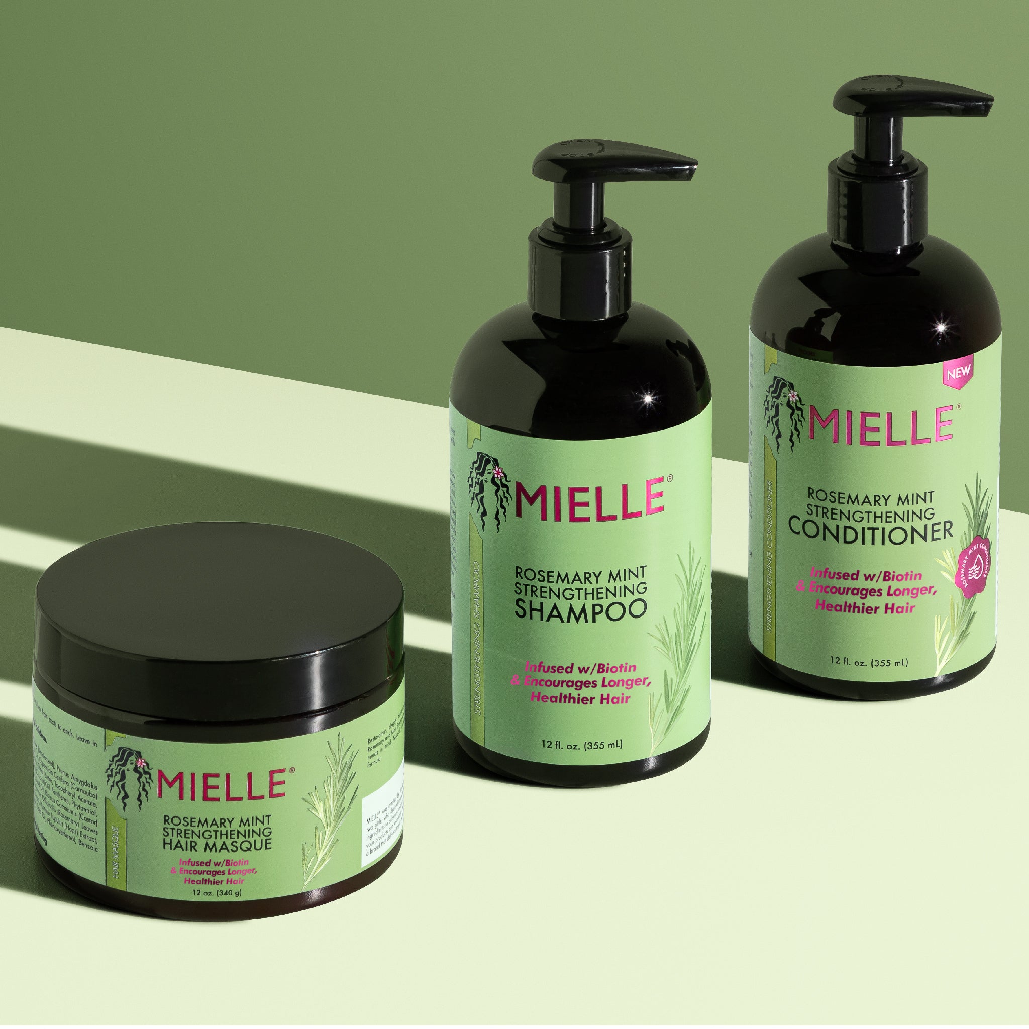 Mielle Organics Rosemary Mint Strengthening Hair Mask, Essential Oils and Biotin Deep Conditioning, Miracle Repairs Dry, Damaged and Frizzy Hair Promotes Hair Growth  1 bottle 340g