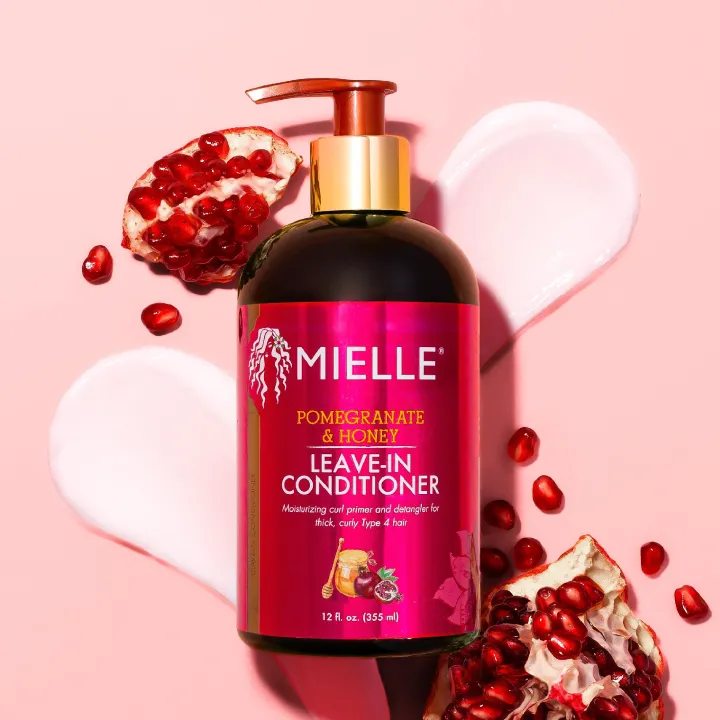 Mielle Organics Pomegranate Honey Leave-In Conditioner, Moisturizing Curl Primer and Detangler, Repairs Damage, Prevents Frizz, For Type 4 Thick Curly Hair, Promotes Hair Growth  1 bottle 355ml