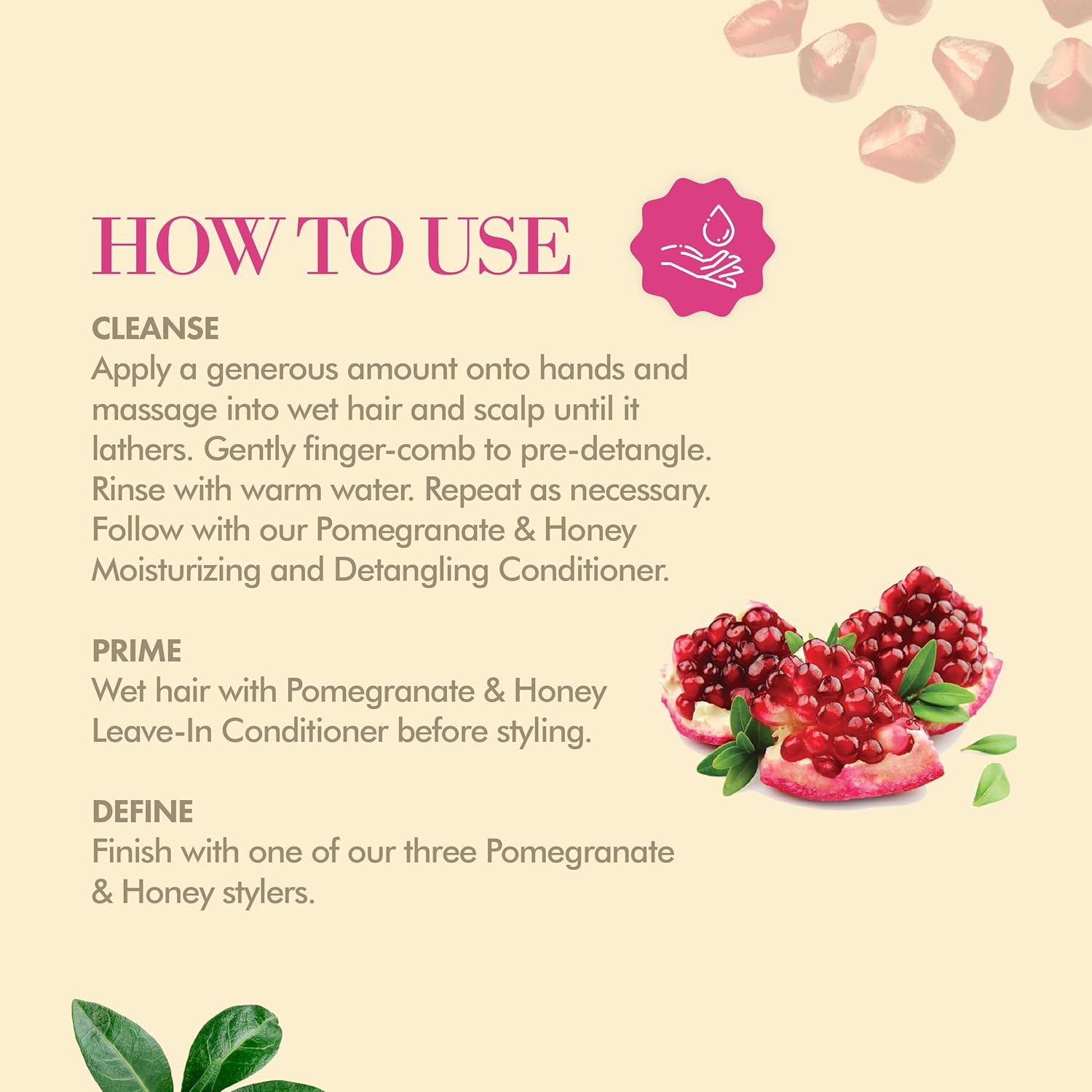 Mielle Organics Pomegranate Honey Moisturizing Detangling Shampoo, Moisturizing Curl Cleanser for Dry, Damaged Type 4 Hair, Repairs, Restores and Prevents Frizz, Promotes Hair Growth  1 bottle 355ml