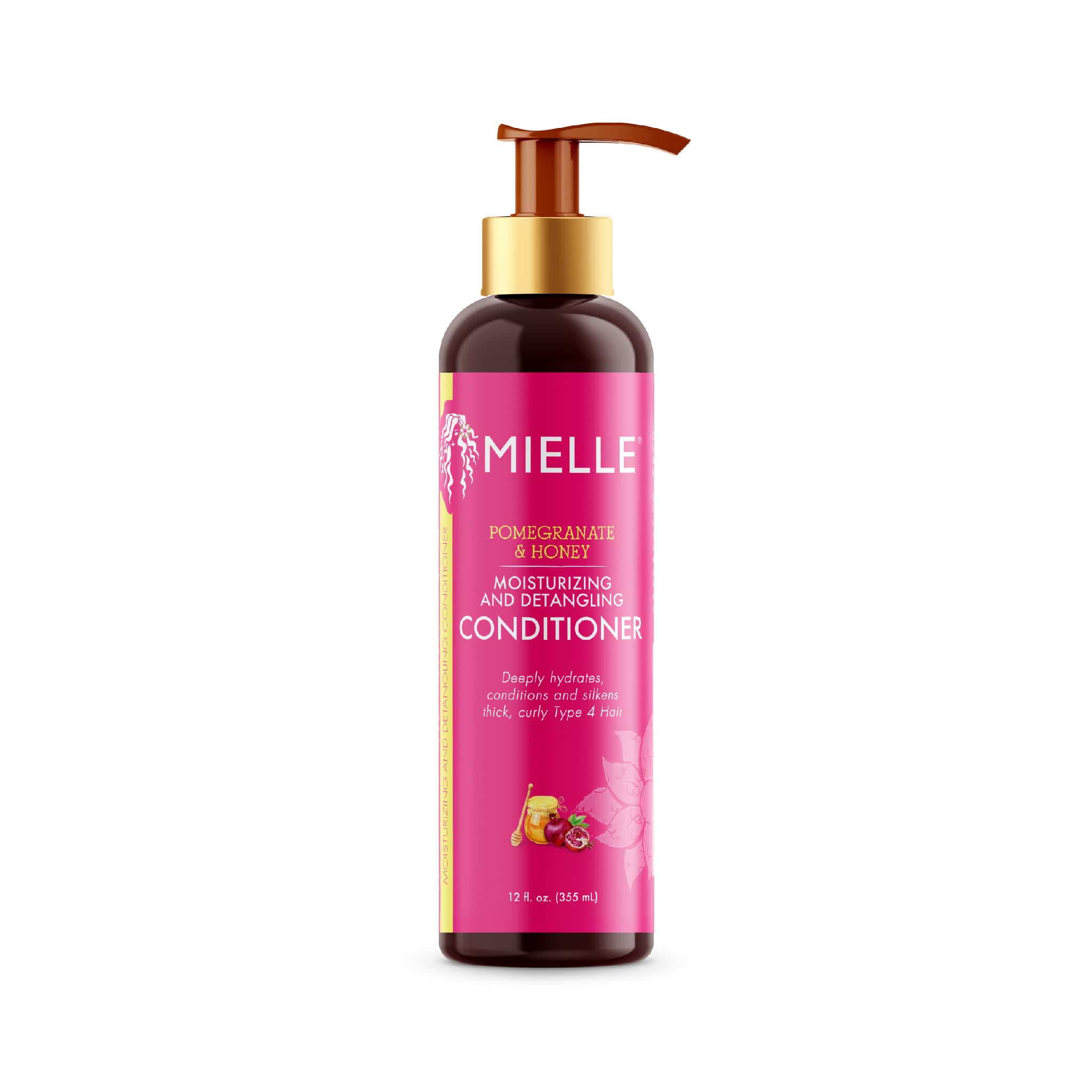 Mielle Organics Pomegranate Honey Detangling Conditioner, Moisturizing, For Dry, Damaged and Frizzy Hair, Treats Thick, Curly and Wavy Hair, Promotes Hair Growth   1 bottle 355ml