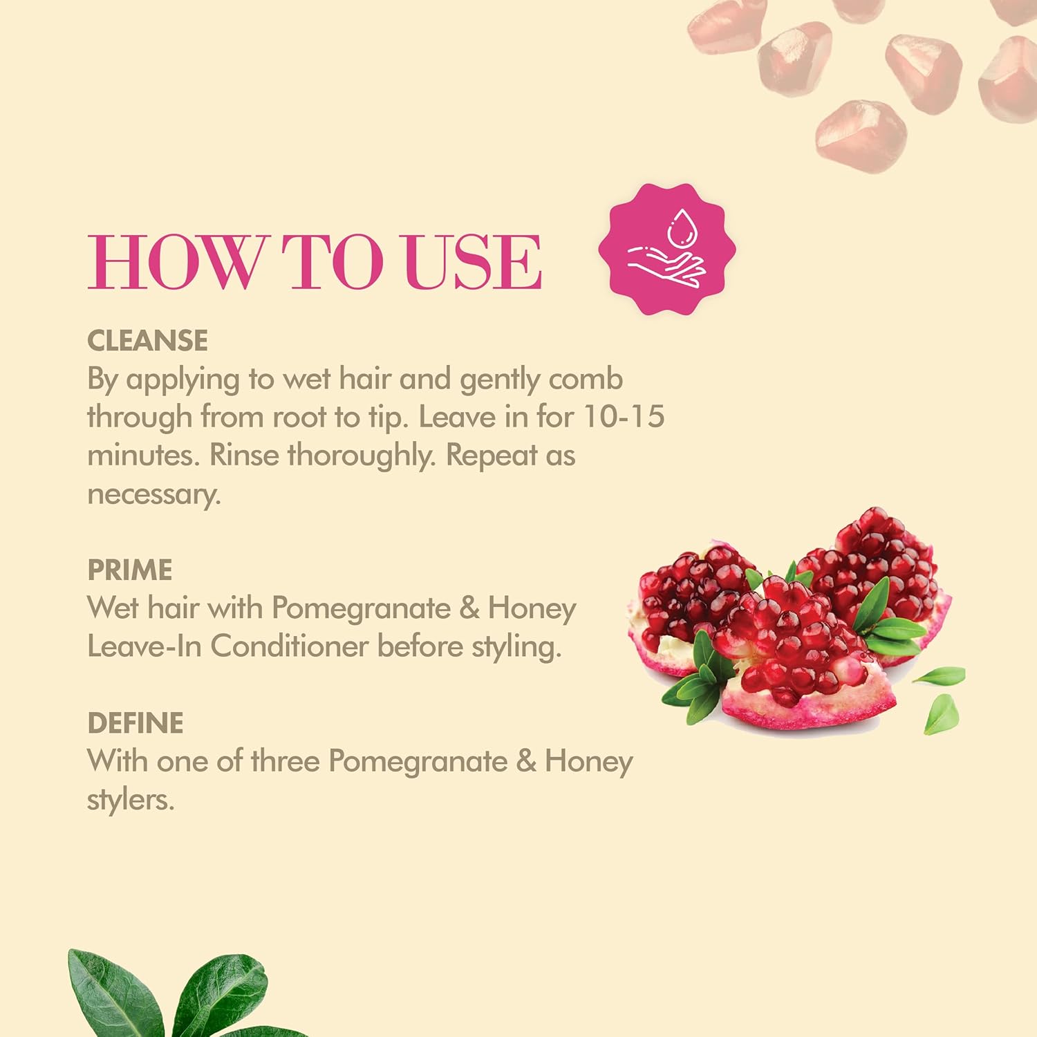 Mielle Organics Pomegranate Honey Detangling Conditioner, Moisturizing, For Dry, Damaged and Frizzy Hair, Treats Thick, Curly and Wavy Hair, Promotes Hair Growth   1 bottle 355ml