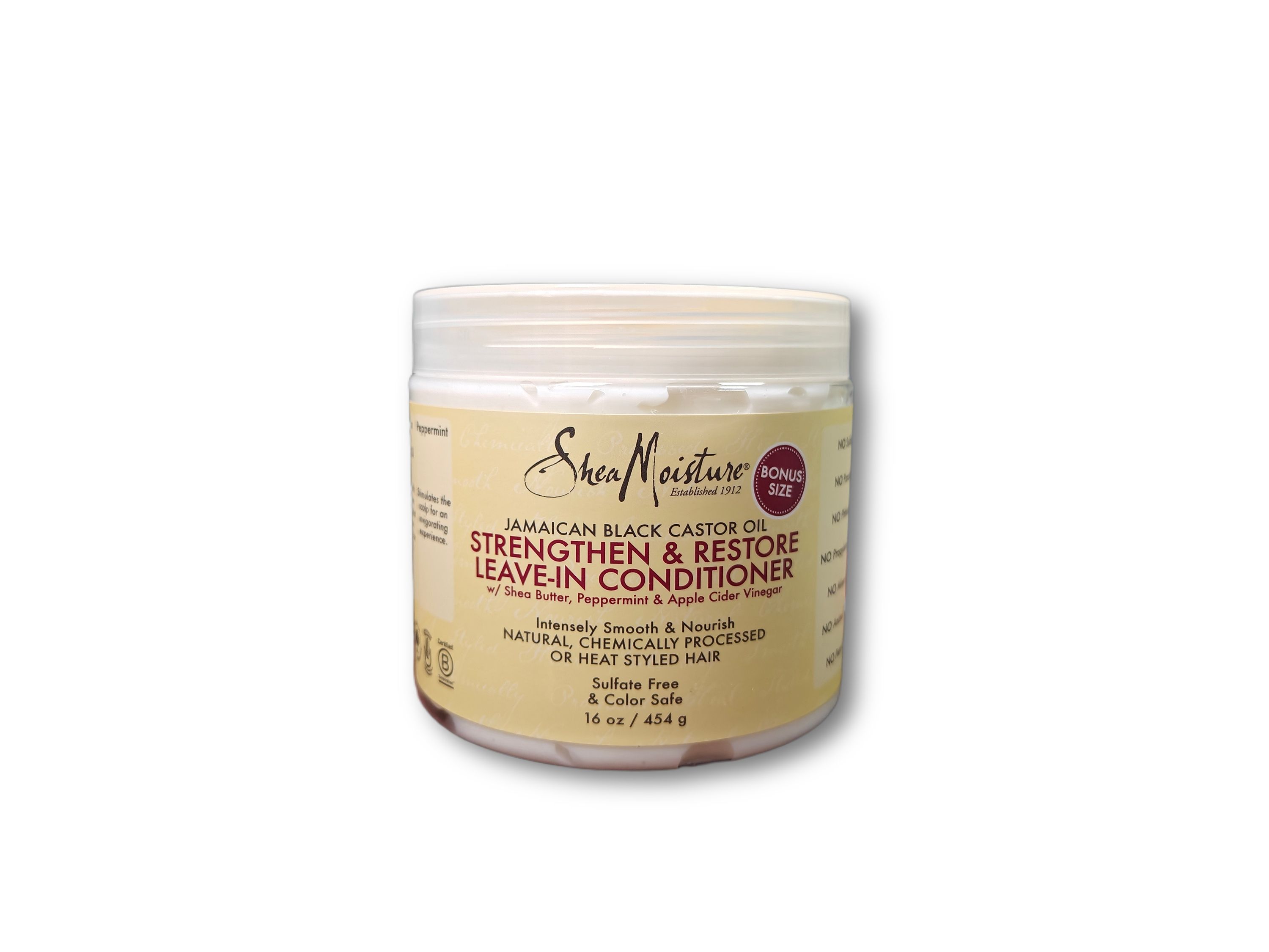 SheaMoisture Natural Jamaican Black Castor Oil Shea Butter Leave-In Conditioner, Nourishing Scalp and Hair Care, Suitable for Curly Hair 1 Bottle 454g