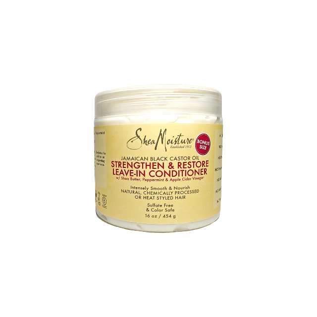 SheaMoisture Natural Jamaican Black Castor Oil Shea Butter Leave-In Conditioner, Nourishing Scalp and Hair Care, Suitable for Curly Hair 1 Bottle 454g