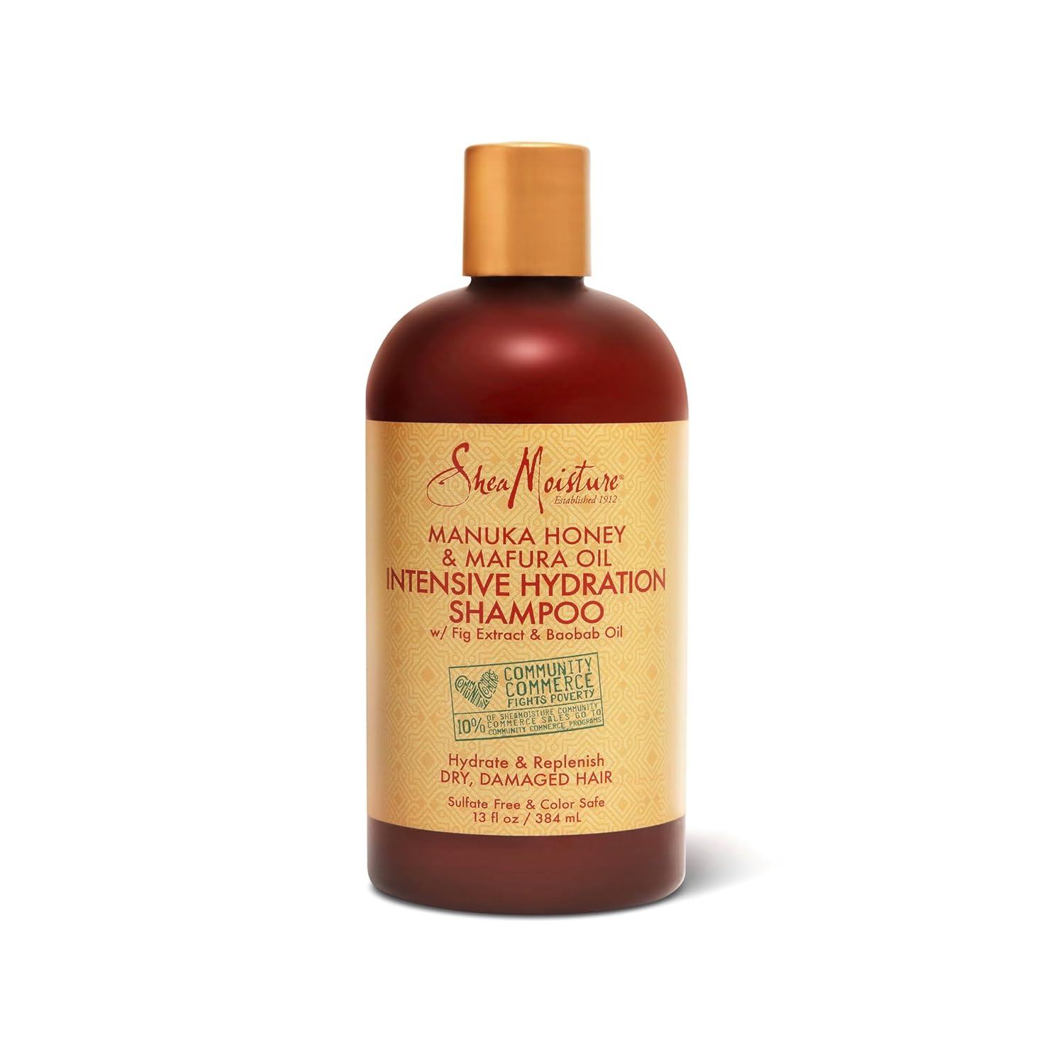SheaMoisture Intensively Moisturizing Shampoo for Dry, Damaged Hair, Manuka Honey and Mavula Oil, Sulfate-Free, Promotes Hair Growth  1 bottle 384ml