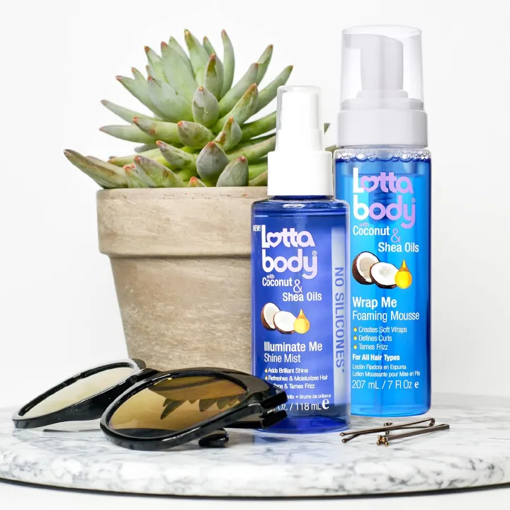 Lottabody Coconut Oil and Shea Wrap Me Foaming Curl Mousse, Creates Soft Wraps, Hair Mousse for Curly Hair, Defines Curls, Anti Frizz  1 bottle 207ml