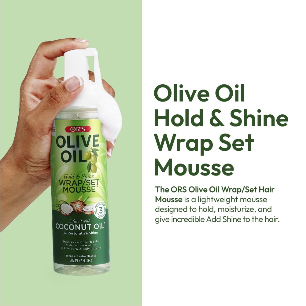 ORS Natural Olive Oil Shiny Hair Mask/Styling Mousse, Hair Design, Hair Care 1 bottle 207ml