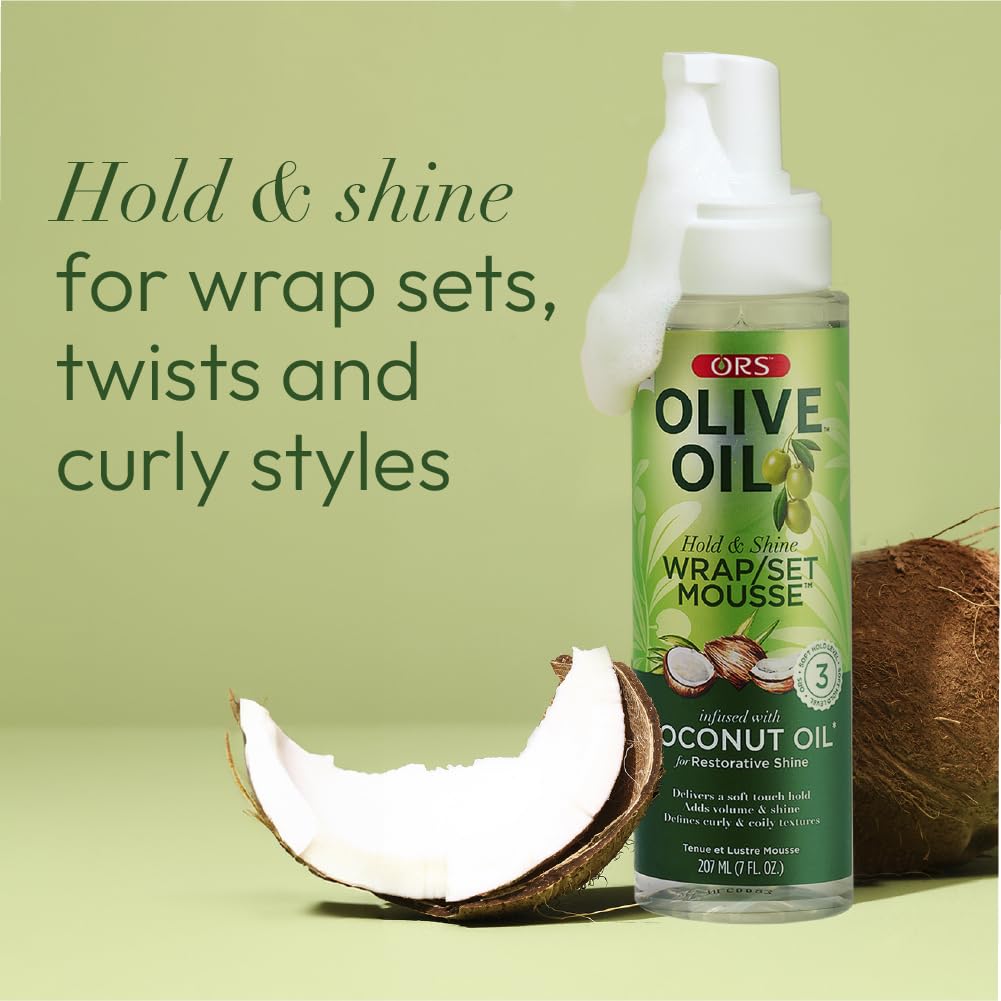 ORS Natural Olive Oil Shiny Hair Mask/Styling Mousse, Hair Design, Hair Care 1 bottle 207ml