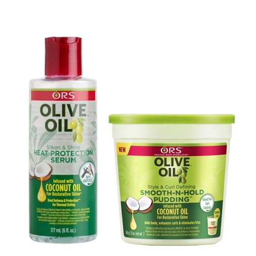 ORS Hair Oil, Natural Olive Oil Coconut Oil Anti-Frizz Shiny Hair Oil Curly Hair Care 1 Bottle 177ml