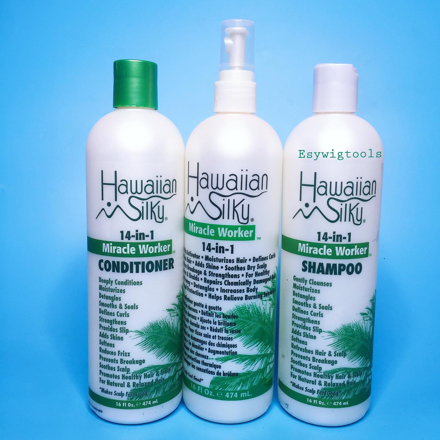 Hawaiian Silky 14-in-1 Conditioner deeply nourishes the scalp and hair, smoothes curls, and promotes hair growth  1 bottle 474ml