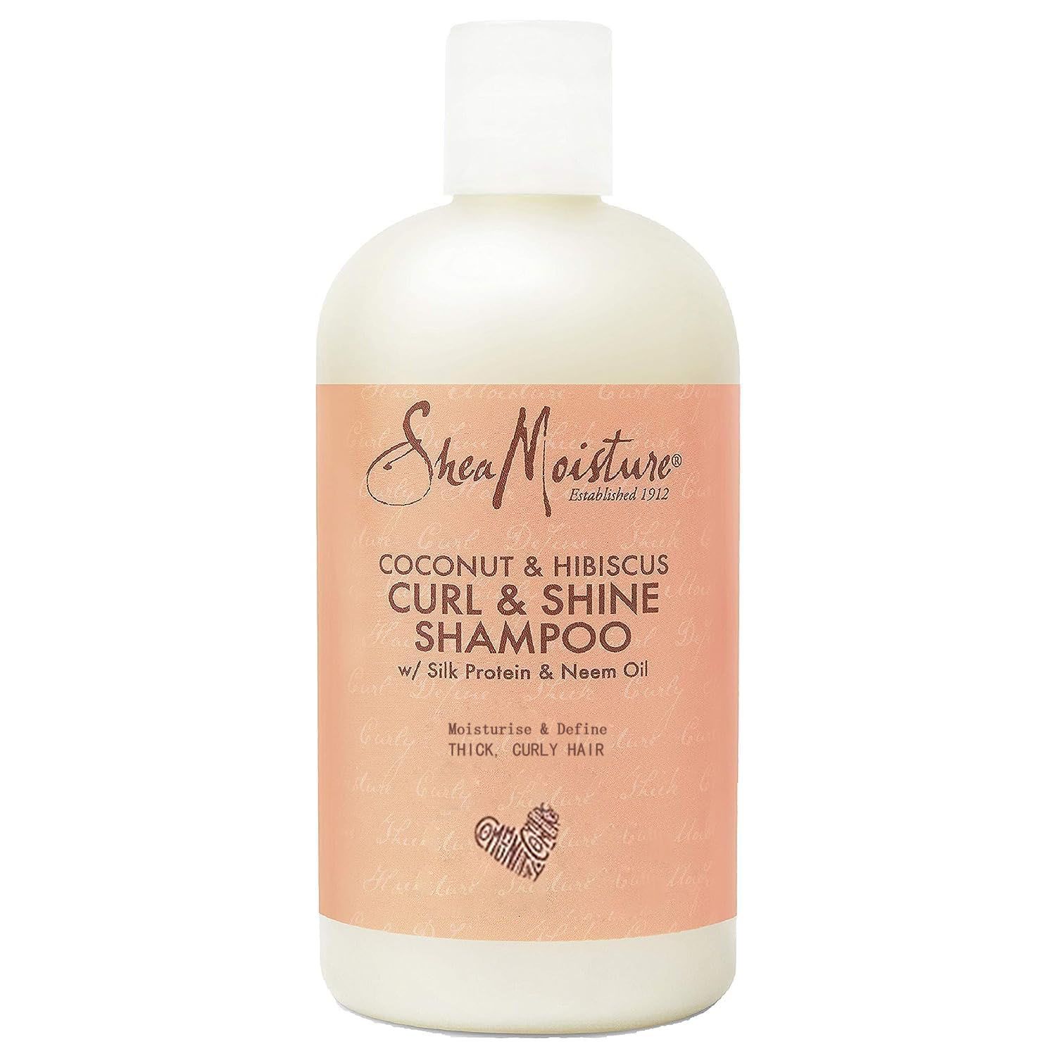 SheaMoisture Natural Coconut and Hibiscus Shampoo for Curls, Paraben Free, Conditions Hair to Promote Growth  1 bottle 384ml