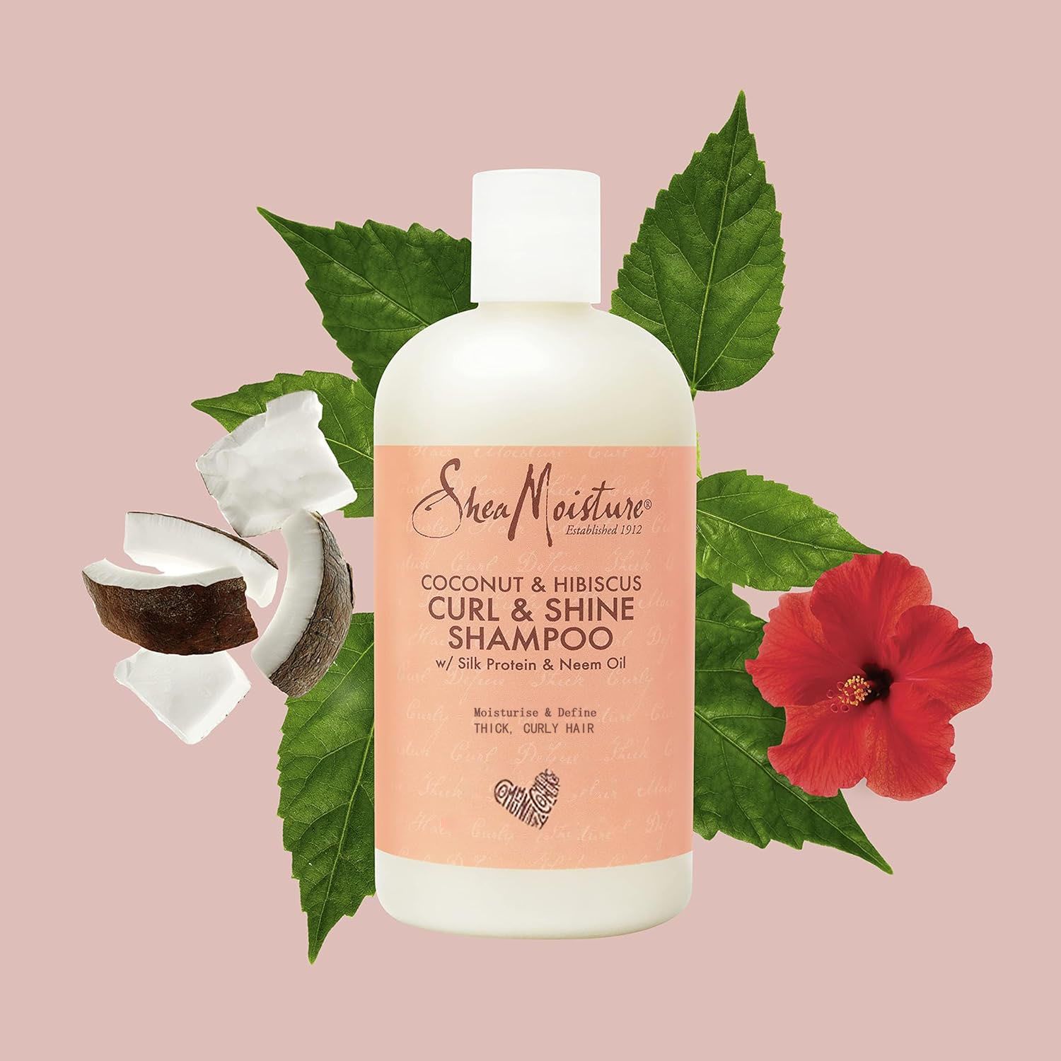 SheaMoisture Natural Coconut and Hibiscus Shampoo for Curls, Paraben Free, Conditions Hair to Promote Growth  1 bottle 384ml