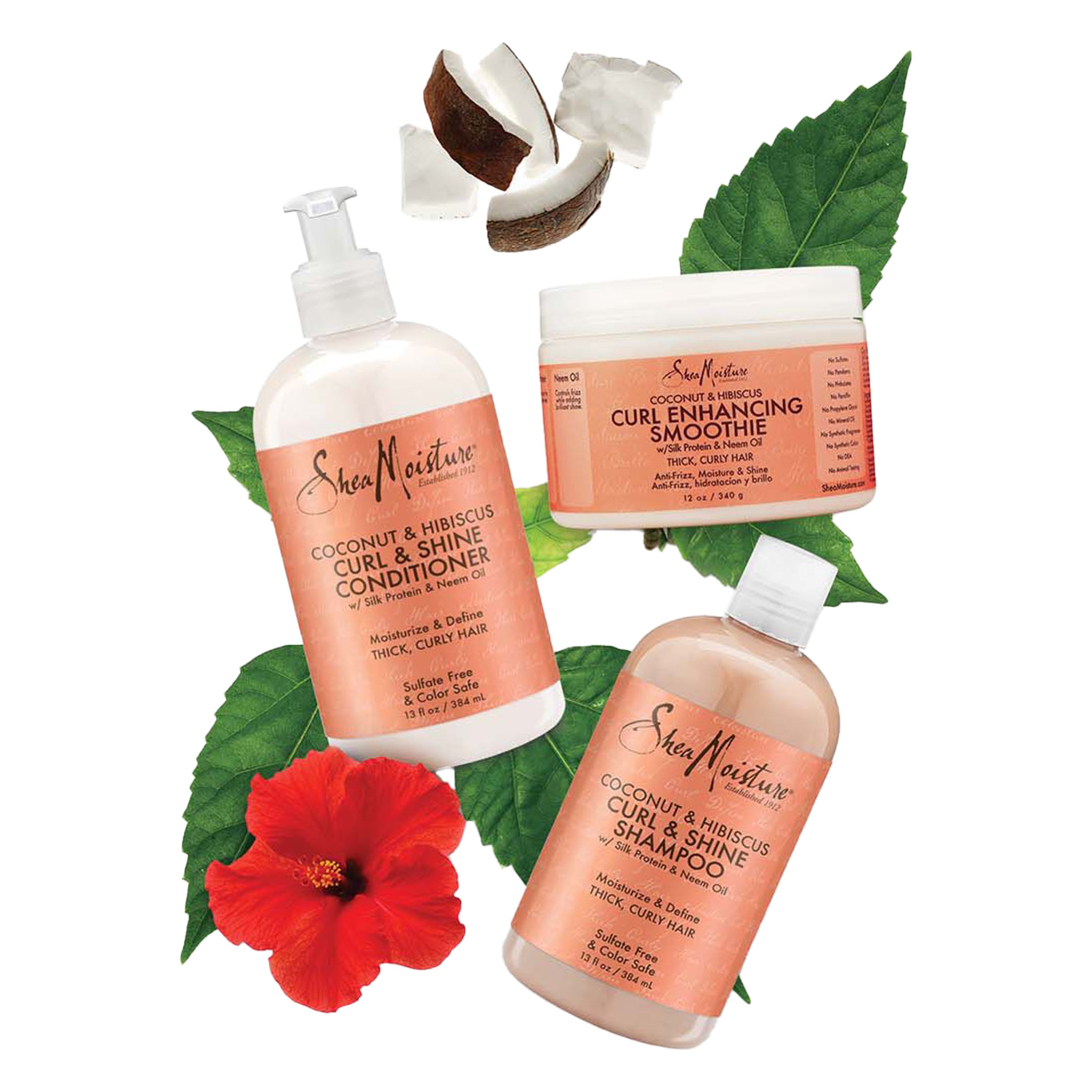 SheaMoisture Conditioner Natural Coconut and Hibiscus for Thick Curly Hair Moisturizes and Softens to Promote Hair Growth
1 bottle 384ml