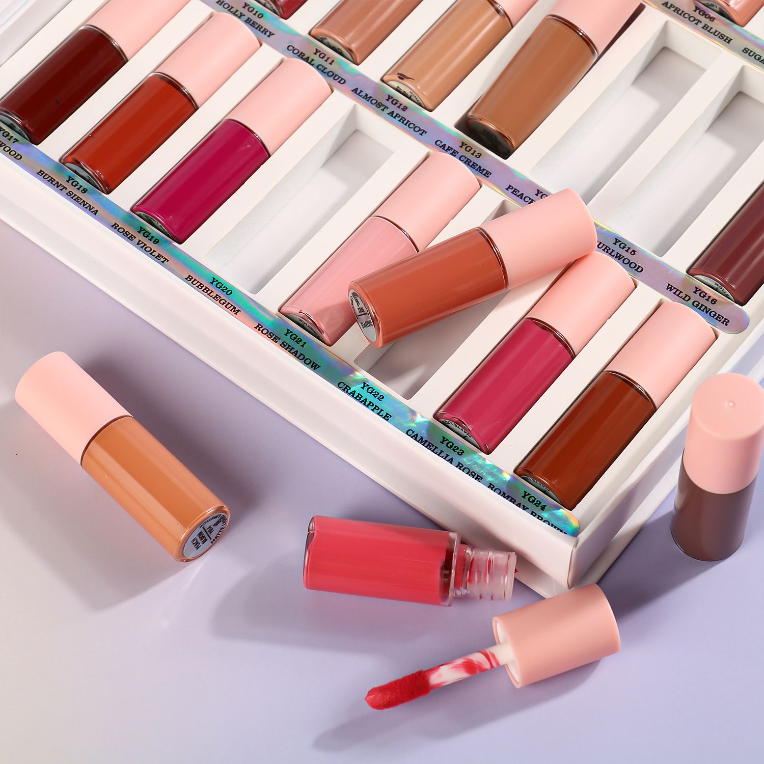 SZVILIMZ Lip Gloss Set More color number  Small vial Easy to carry Convenient for storage Transparent tube body Good color rendering Excellent durability  Fine in texture   A set of 24 bottles, 2.5ML