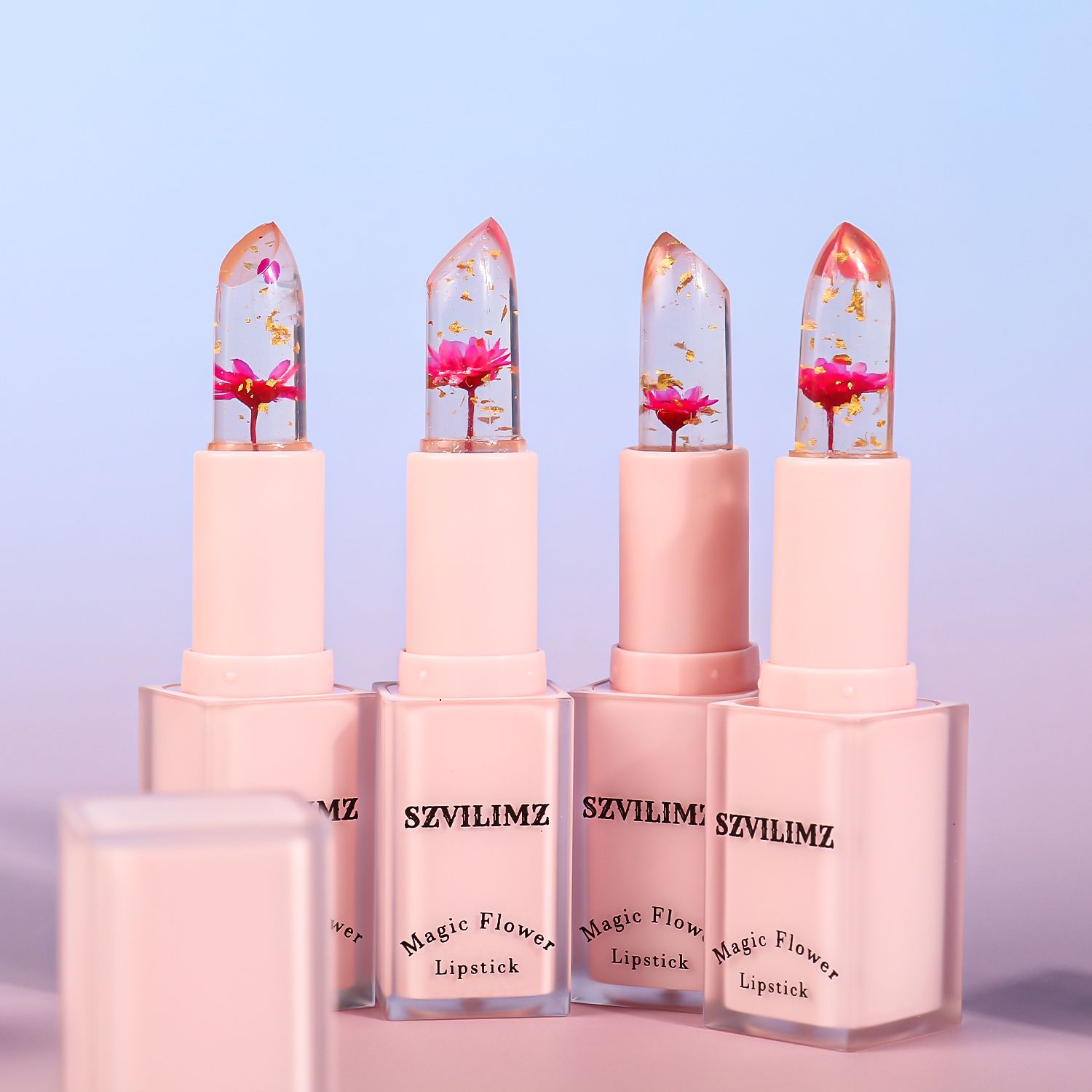 SZVILIMZ flower lipstick plant essence moisturizing long-lasting moisturizing flower fragrance temperature sensitive color removal lip dead skin anti-drying long-lasting