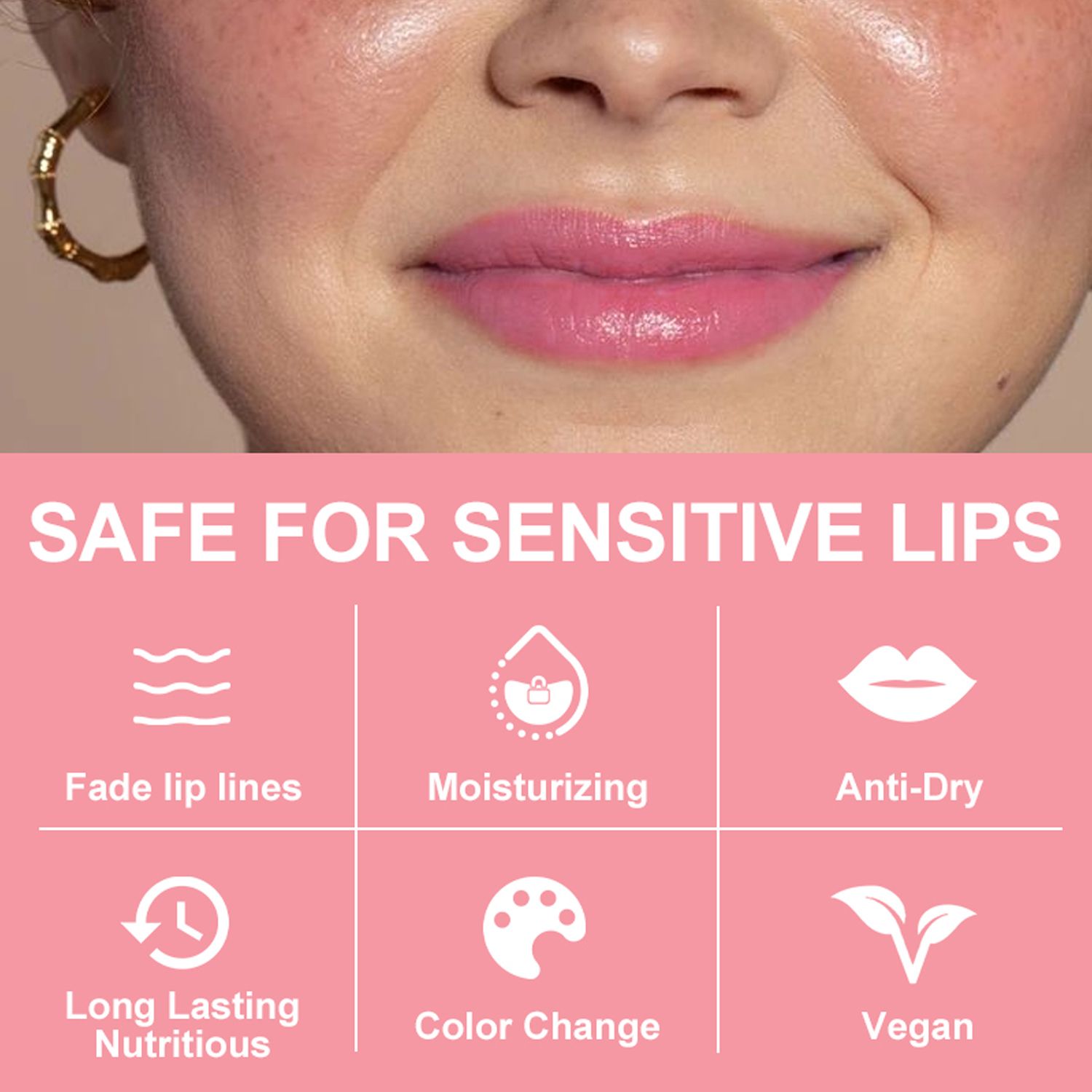 SZVILIMZ flower lipstick plant essence moisturizing long-lasting moisturizing flower fragrance temperature sensitive color removal lip dead skin anti-drying long-lasting