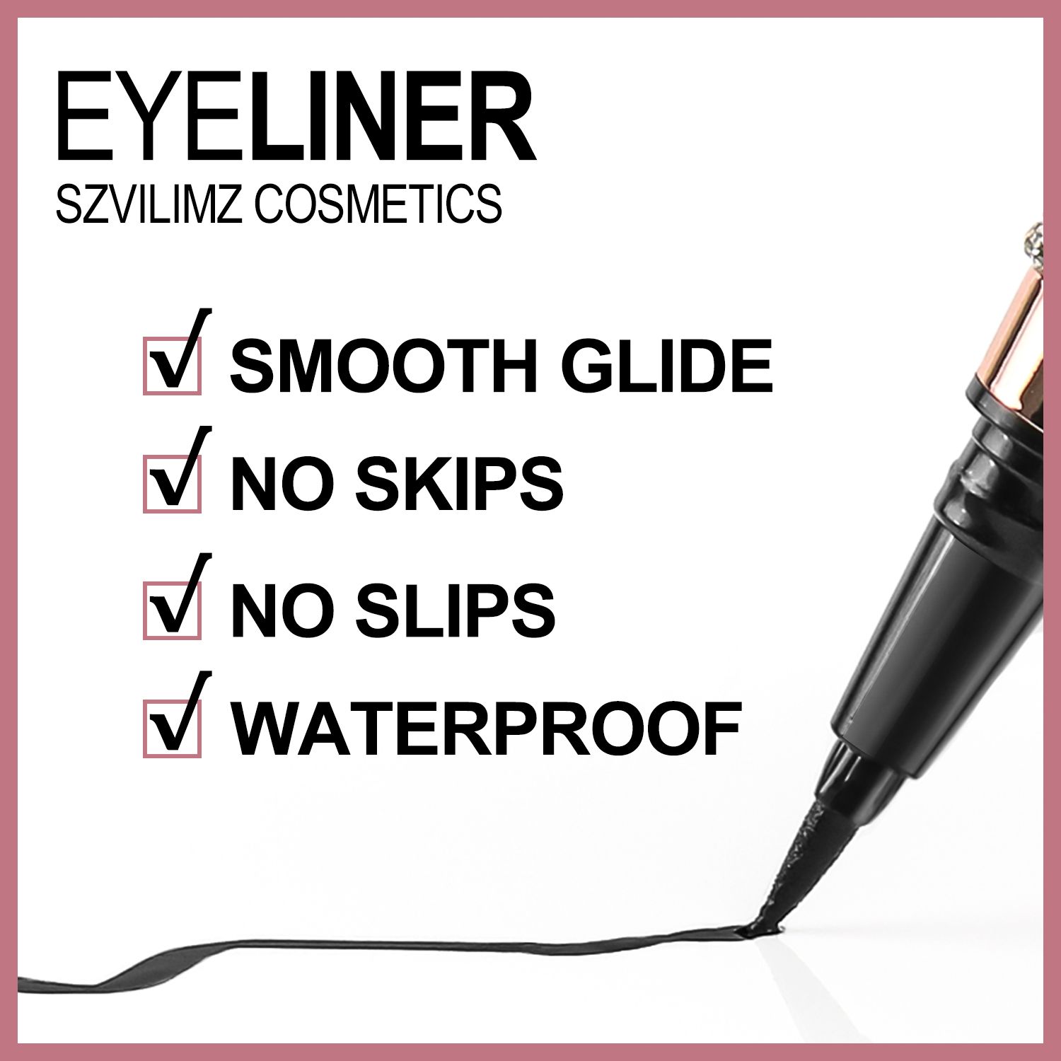 SZVILIMZ Eyeliner Quick-drying No dizzy Easy to carry Lasting color Good color rendering Waterproof and sweat-proof Long time without makeup