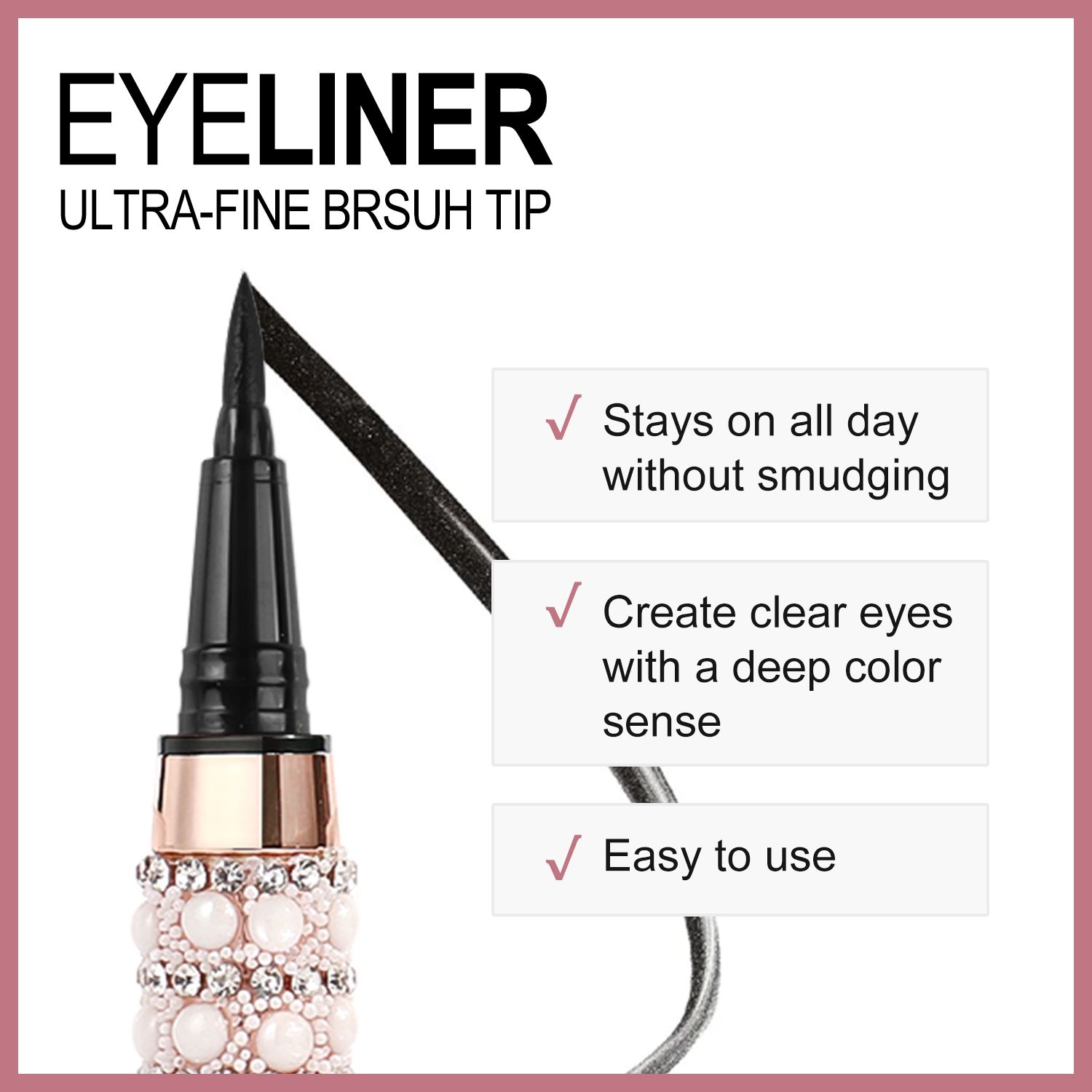 SZVILIMZ Eyeliner Quick-drying No dizzy Easy to carry Lasting color Good color rendering Waterproof and sweat-proof Long time without makeup