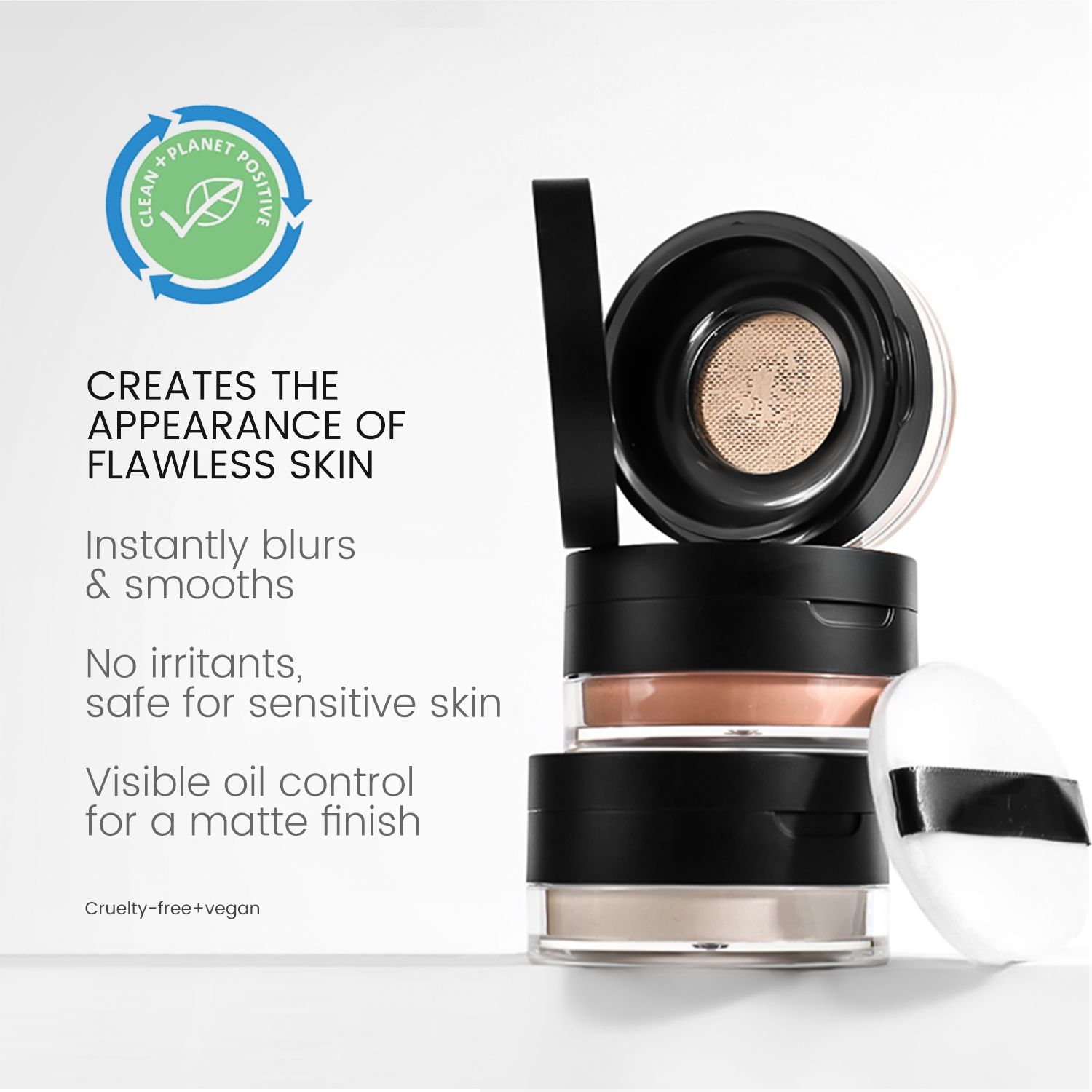 SZVILIMZ Concealer loose powder Fine powder, even skin tone, matte makeup effect, easy to carry, waterproof and sweat-proof, long-lasting makeup, comes with a powder puff, suitable for high temperatur