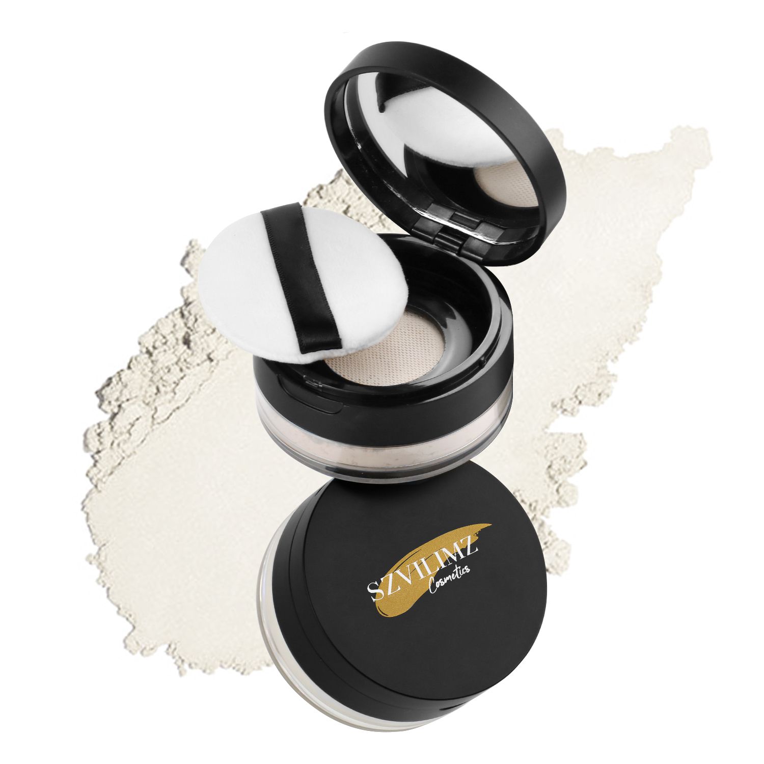 SZVILIMZ Concealer loose powder Fine powder, even skin tone, matte makeup effect, easy to carry, waterproof and sweat-proof, long-lasting makeup, comes with a powder puff, suitable for high temperatur