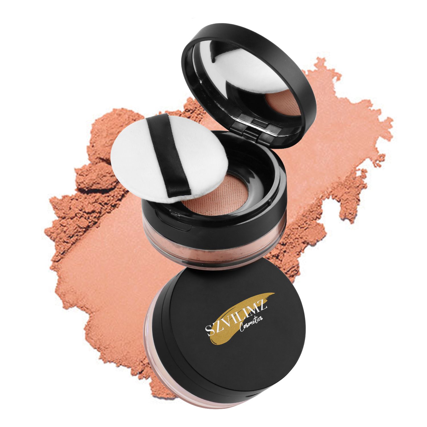 SZVILIMZ Concealer loose powder Fine powder, even skin tone, matte makeup effect, easy to carry, waterproof and sweat-proof, long-lasting makeup, comes with a powder puff, suitable for high temperatur