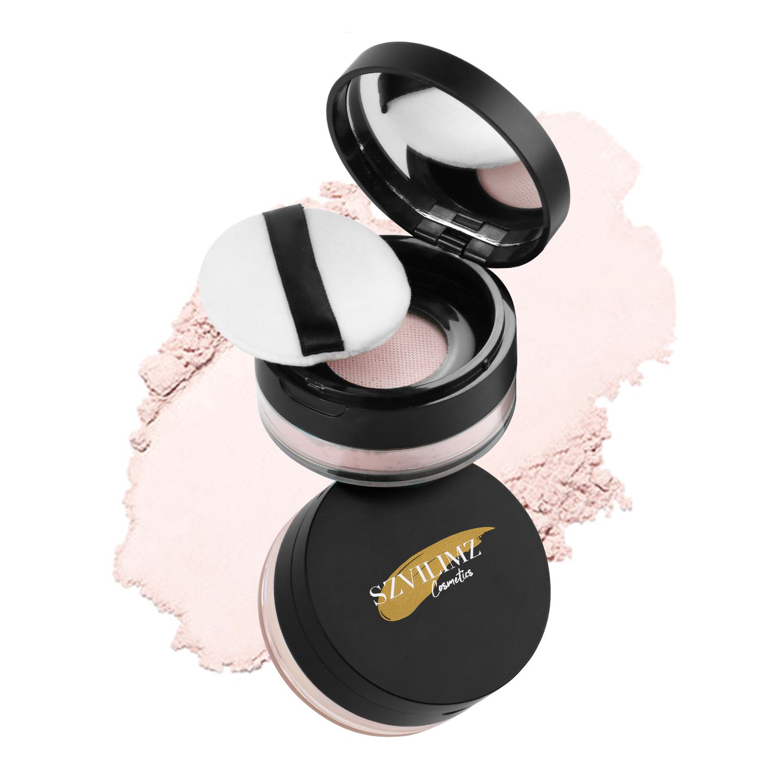SZVILIMZ Concealer loose powder Fine powder, even skin tone, matte makeup effect, easy to carry, waterproof and sweat-proof, long-lasting makeup, comes with a powder puff, suitable for high temperatur