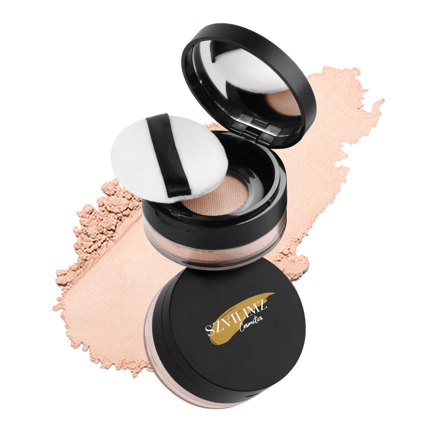 SZVILIMZ Concealer loose powder Fine powder, even skin tone, matte makeup effect, easy to carry, waterproof and sweat-proof, long-lasting makeup, comes with a powder puff, suitable for high temperatur