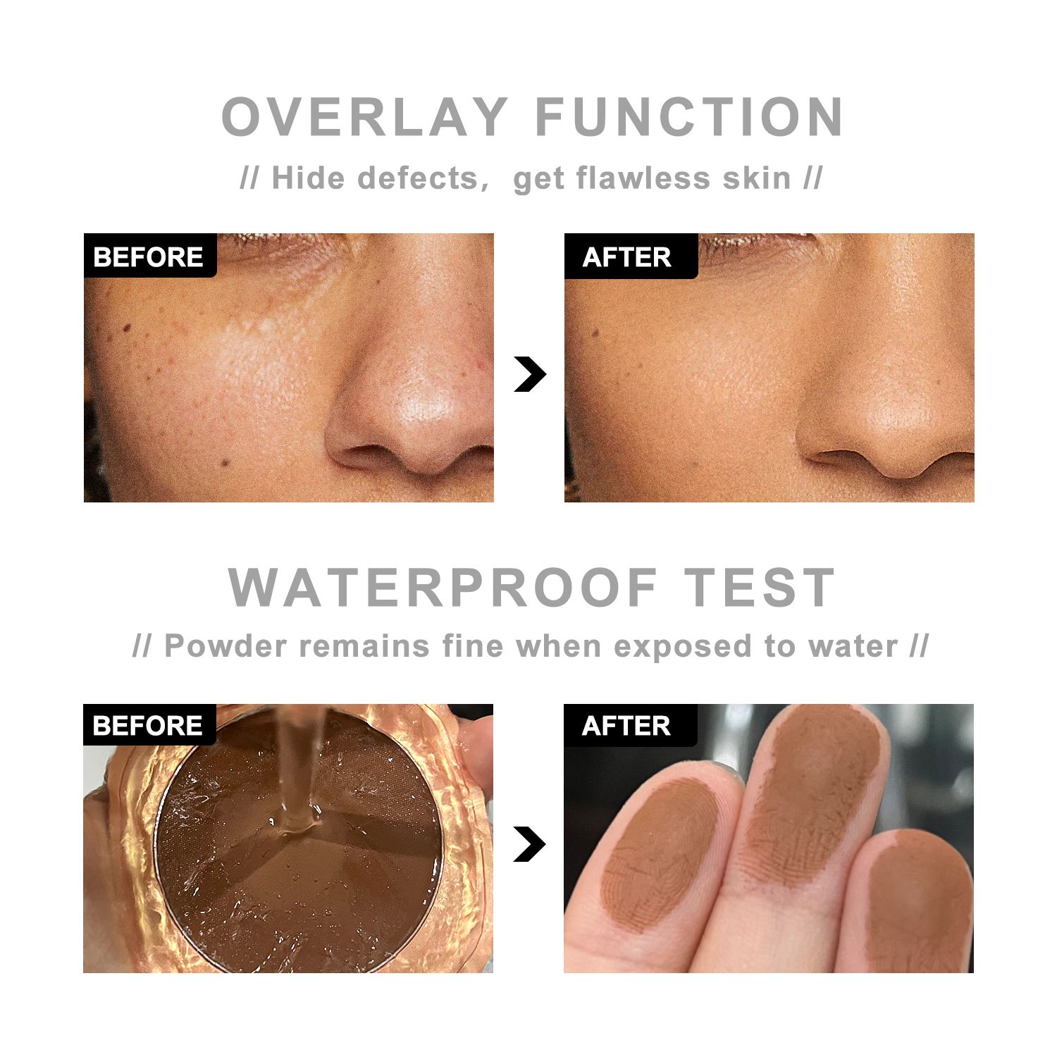 SZVILIMZ Fine and fine powder Good concealer effect Uniform skin tone Matte makeup effect Easy to carry Waterproof and sweat-proof Long time without makeup Good ductility"
