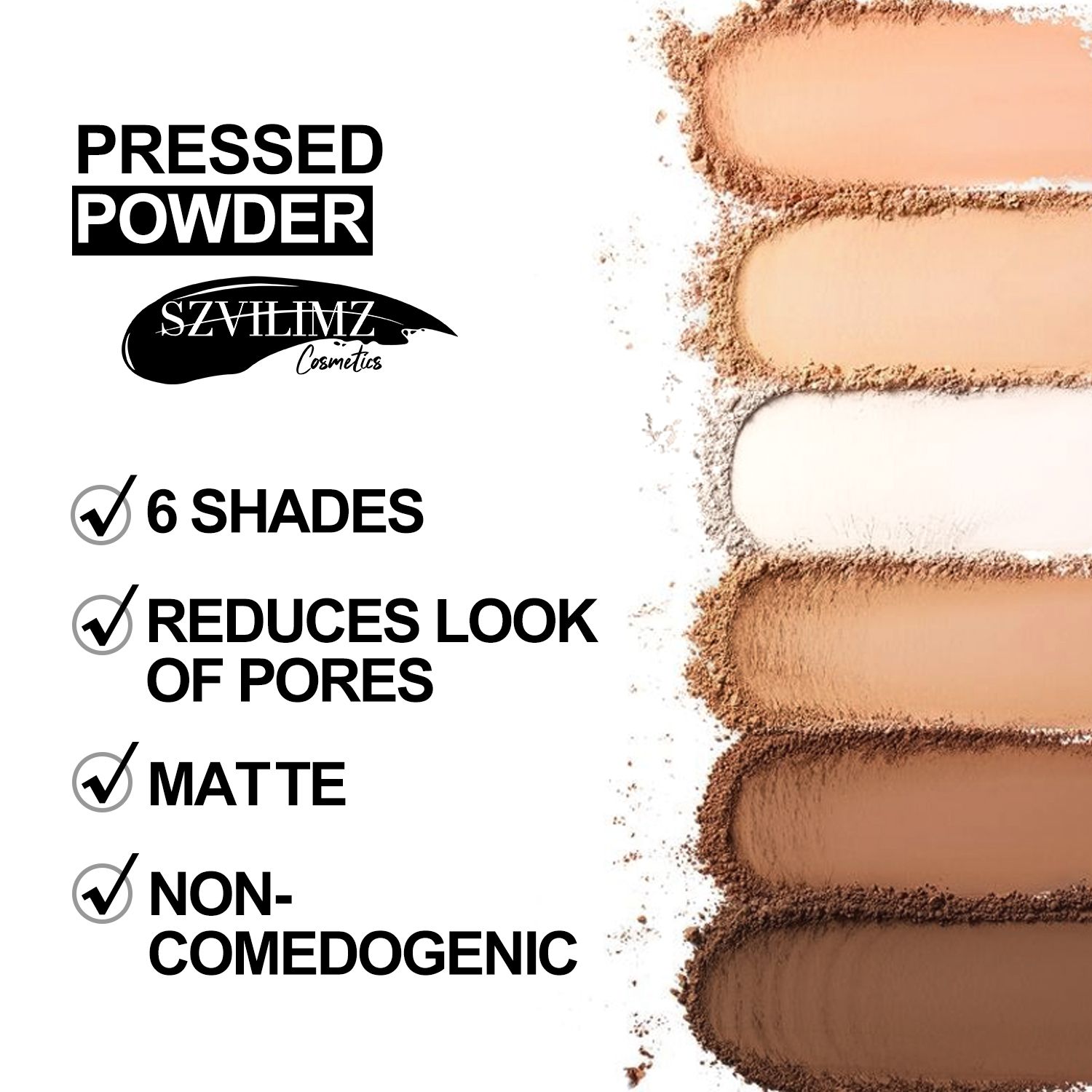 SZVILIMZ Fine and fine powder Good concealer effect Uniform skin tone Matte makeup effect Easy to carry Waterproof and sweat-proof Long time without makeup Good ductility"