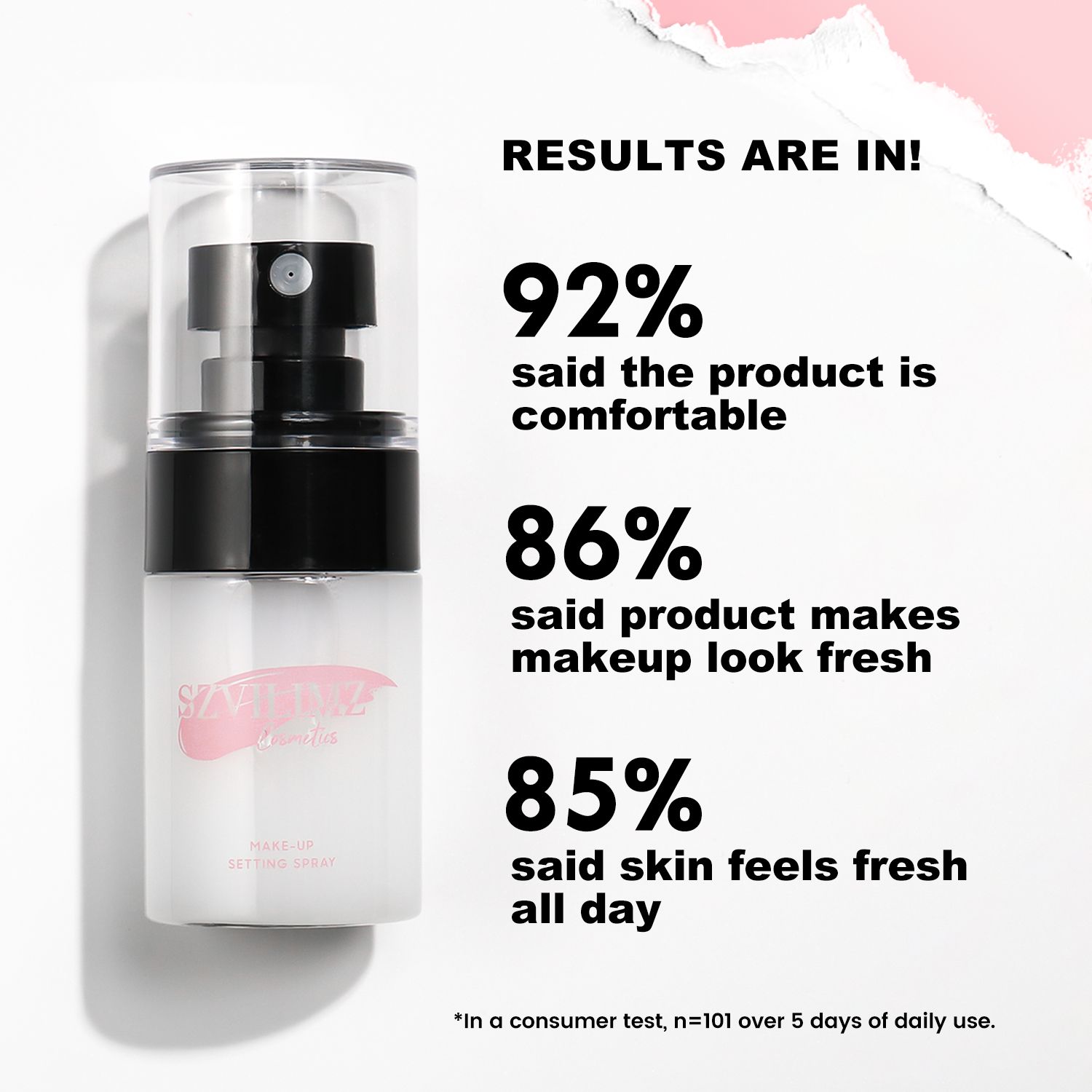 SZVILIMZ Long-lasting makeup Fast film-forming Adaptable to high temperature Oil control Waterproof and sweat-proof
Moisturizes the skin Evenly atomized