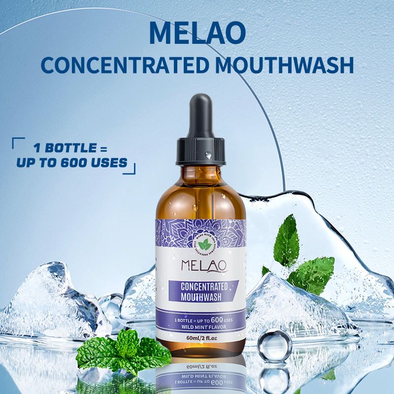 MELAO Concentrated Mouthwash - Wild Mint Flavor, Travel-Friendly, Use Up to 600 Times, Freshen Breath, Protect Oral Care1 bottle 60ml